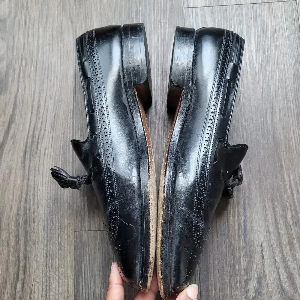 Allen Edmond Manchester Wingtip Loafer Dress Shoes Size 10 Black Tassel